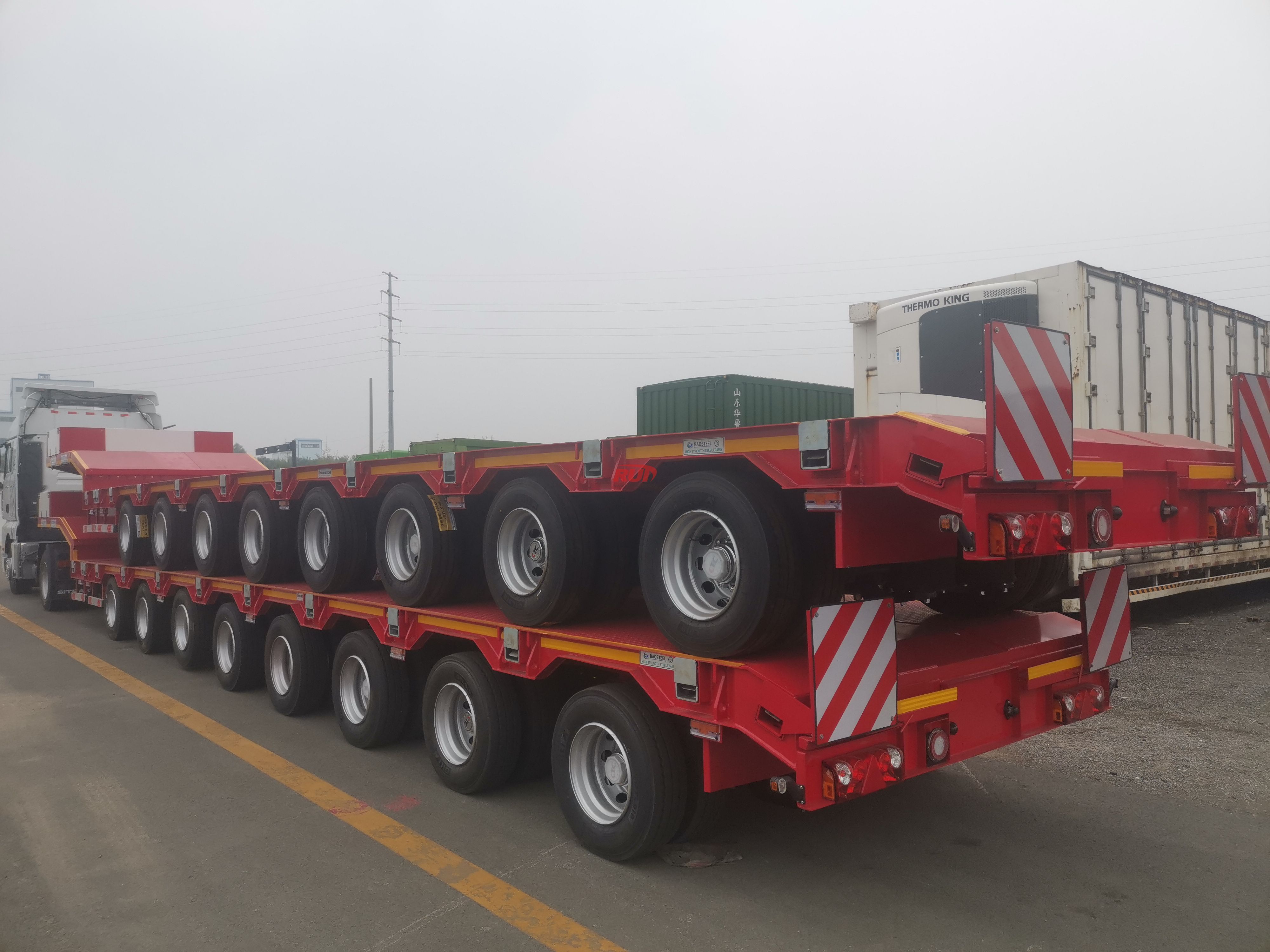  two units multi axle hydraulic trailer ready for delivery