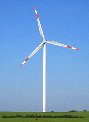 wind turbine blade clockwise rotate