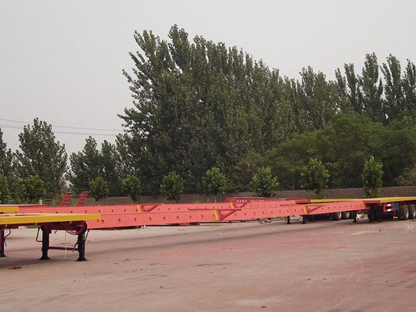 The 60 m wind blade trailer with 3 section telescopic boom
